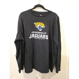 Jacksonville Jaguars Men's Majestic Black Crew Long Sleeve Tee Sz XL